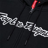 Troy Lee Designs ZIP UP HOODIE SIGNATURE BLACK FRONT ZIPPER