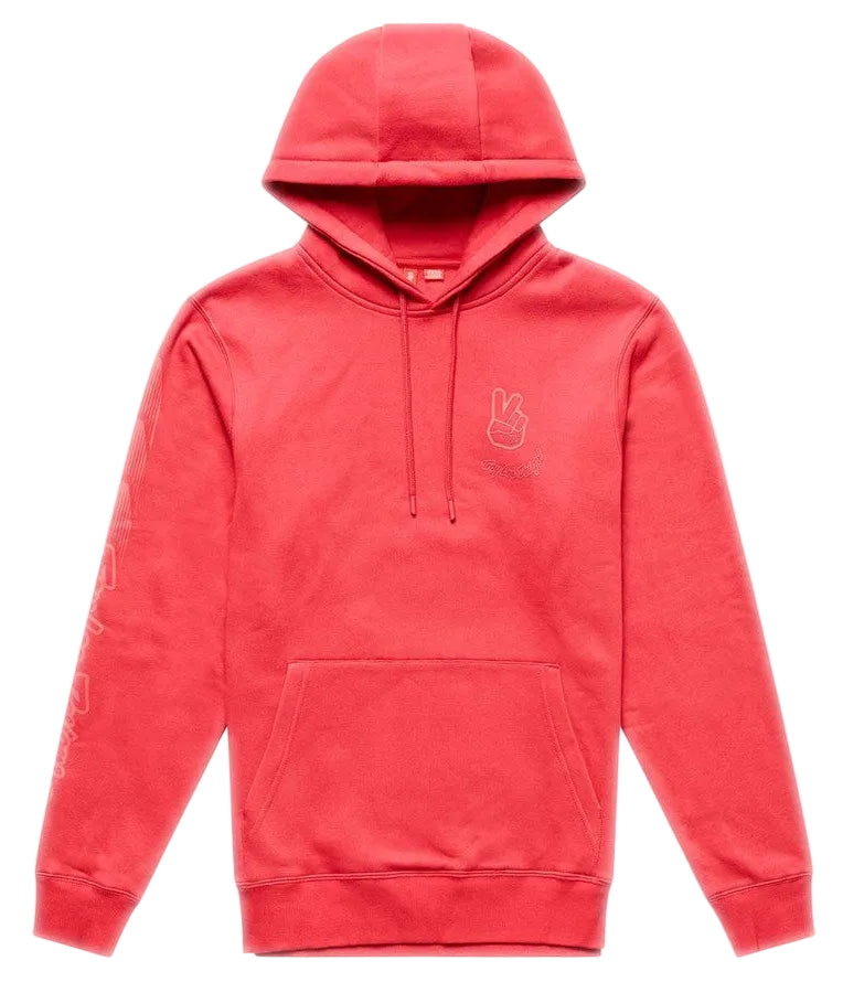 Troy Lee Designs Pullover Hoodie Peace Out Scarlet FRONT