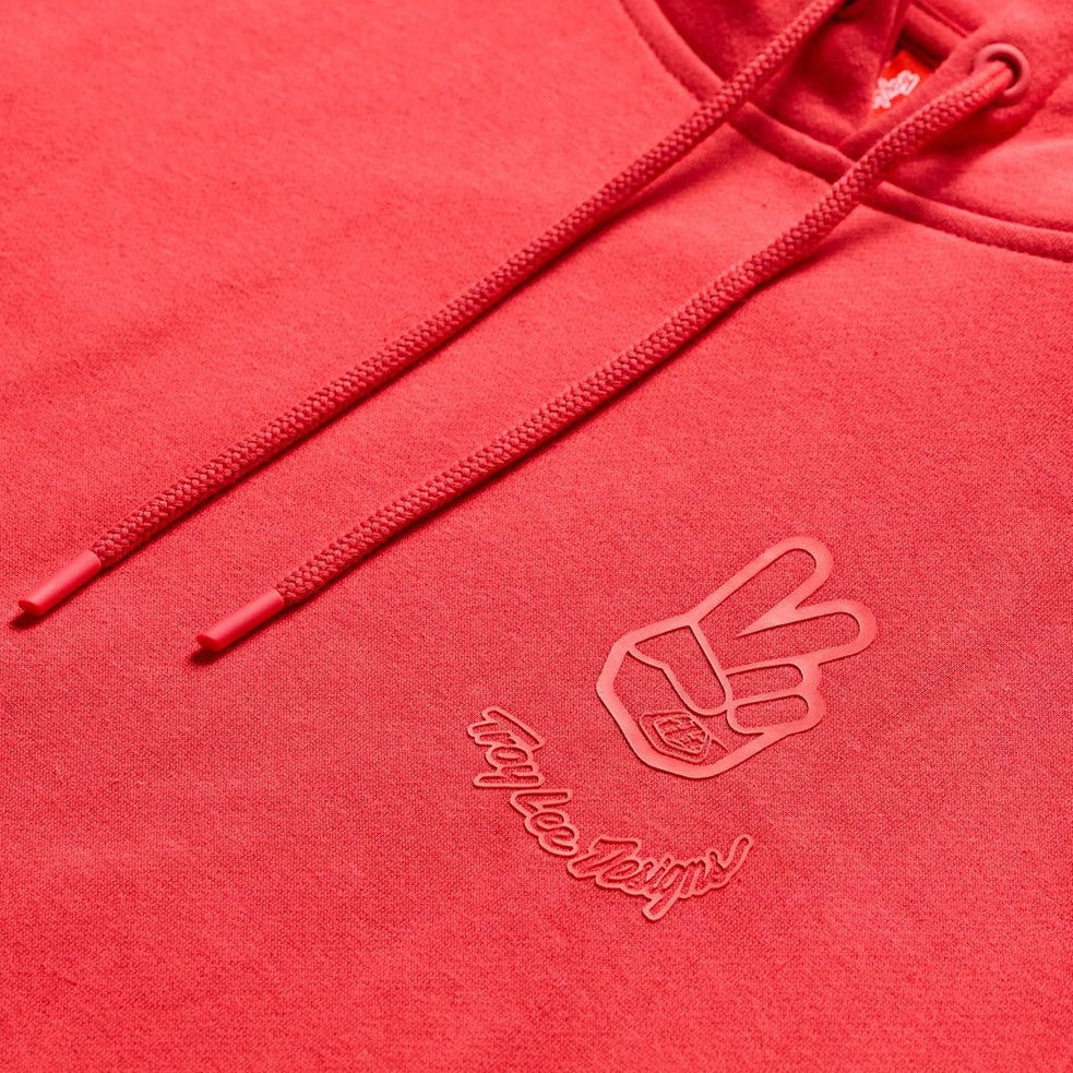 Troy Lee Designs Pullover Hoodie Peace Out Scarlet DETAILS