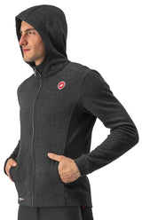 CASTELLI MILANO FULL ZIP FLEECE MELANGE LIGHT BLACK