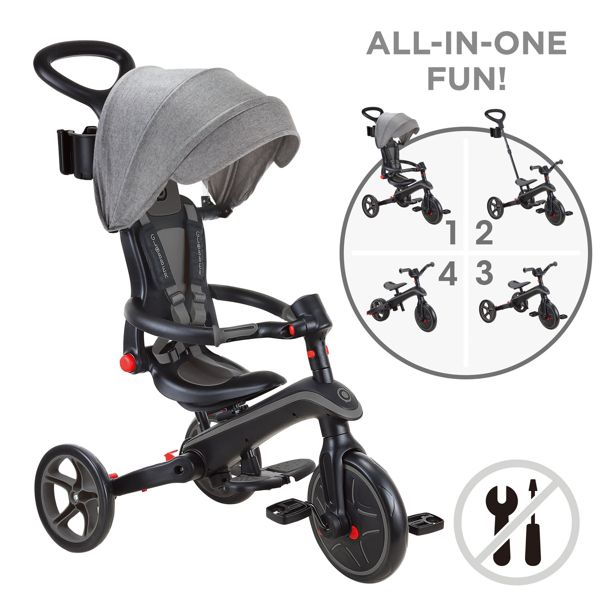 Globber EXPLORER Trike 4in1 FOLDABLE