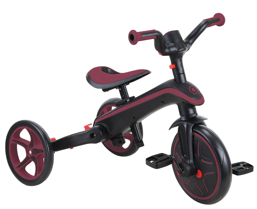 Globber Explorer Trike 4-in-1 Foldable - Burgundy