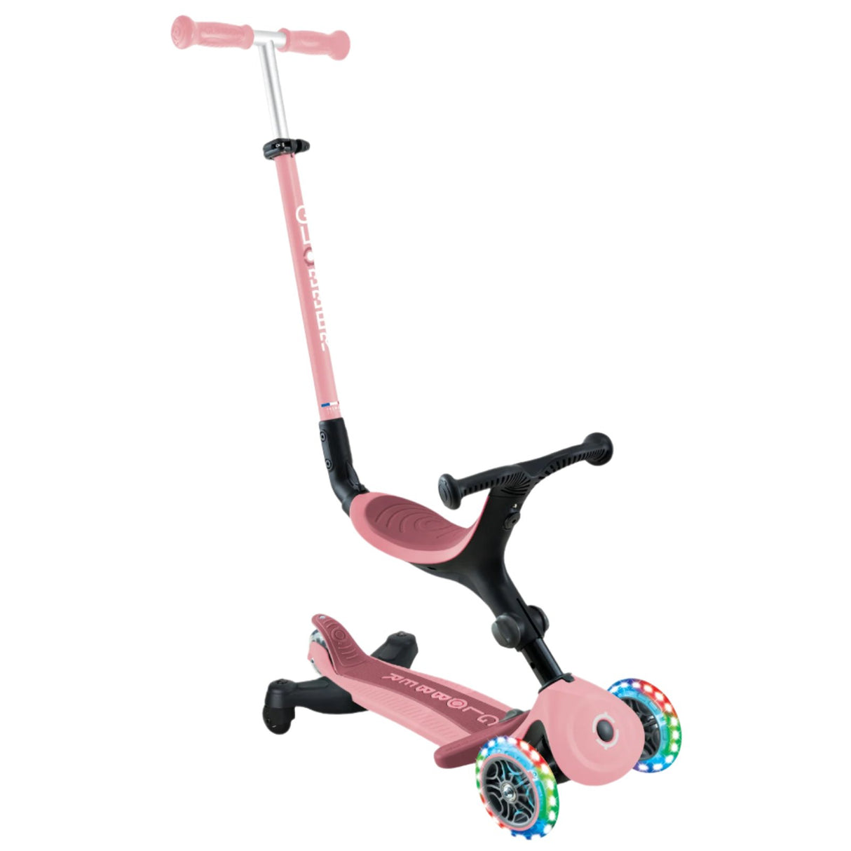 Globber Go Up Active Lights 360 - Pastel/Deep Pink 