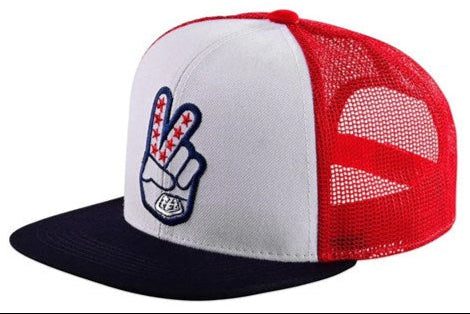 TROY LEE DESIGNS PEACE OUT TRUCKER HAT RED / WHITE 