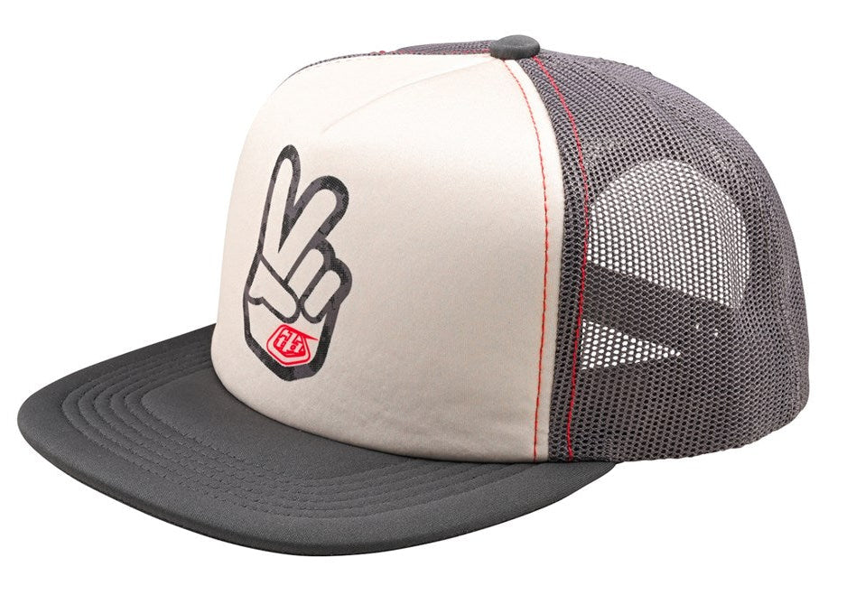Troy Lee Designs TRUCKER SNAPBACK PEACE OUT VINTAGE WHITE / CARBON