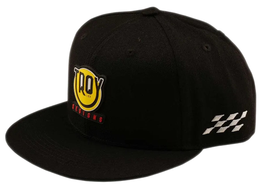 Troy Lee Designs Flat Bill Snap Hat Happy Dayz Black