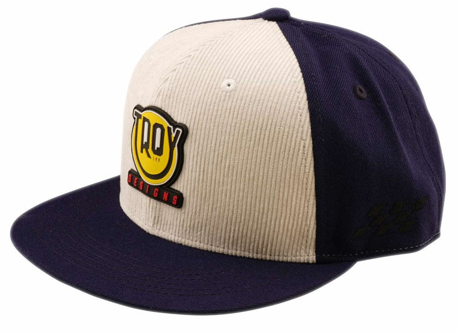 Troy Lee Designs Flat Bill Snap Hat Happy Dayz Indigo / Pumice