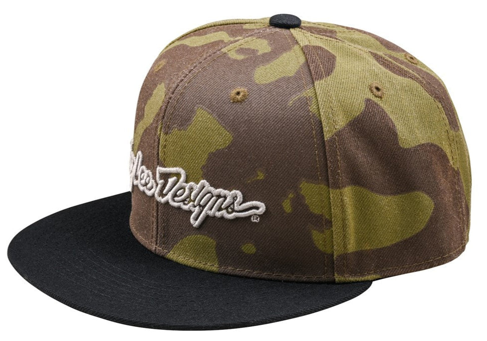 Troy Lee Designs FLAT BILL SNAPBACK SIGNATURE OLIVE CAMO