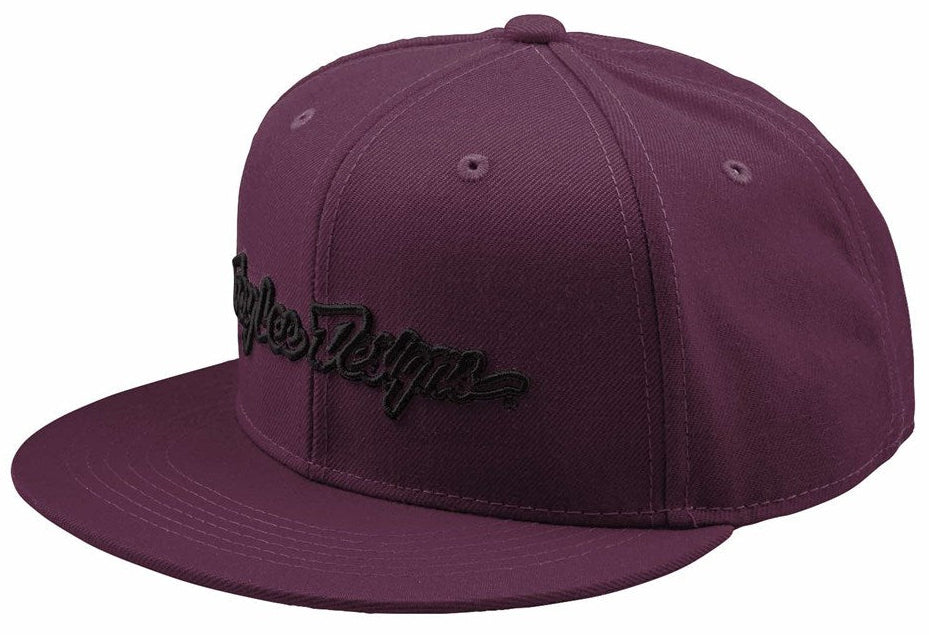 Troy Lee Designs Flat Bill Snap Hat Signature Sangria