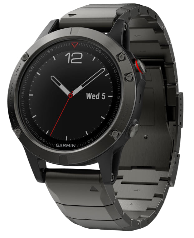 Garmin Fenix 5 Multisport HRM Premium Watch Sapphire Glass Slate Steel Band