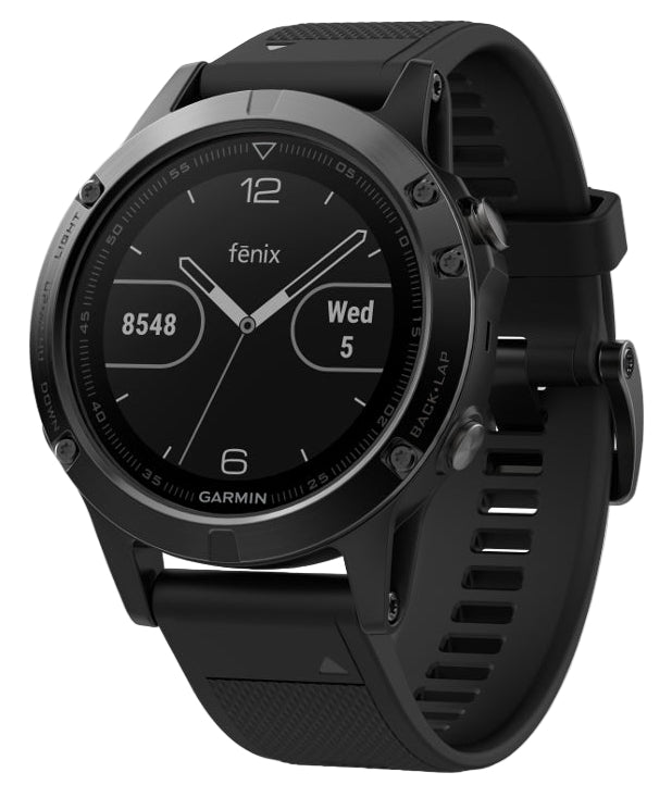 Garmin Fenix 5 Sapphire Black Watch Bundle with Black Band