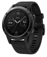 Garmin Fenix 5 Sapphire Black Watch Bundle with Black Band
