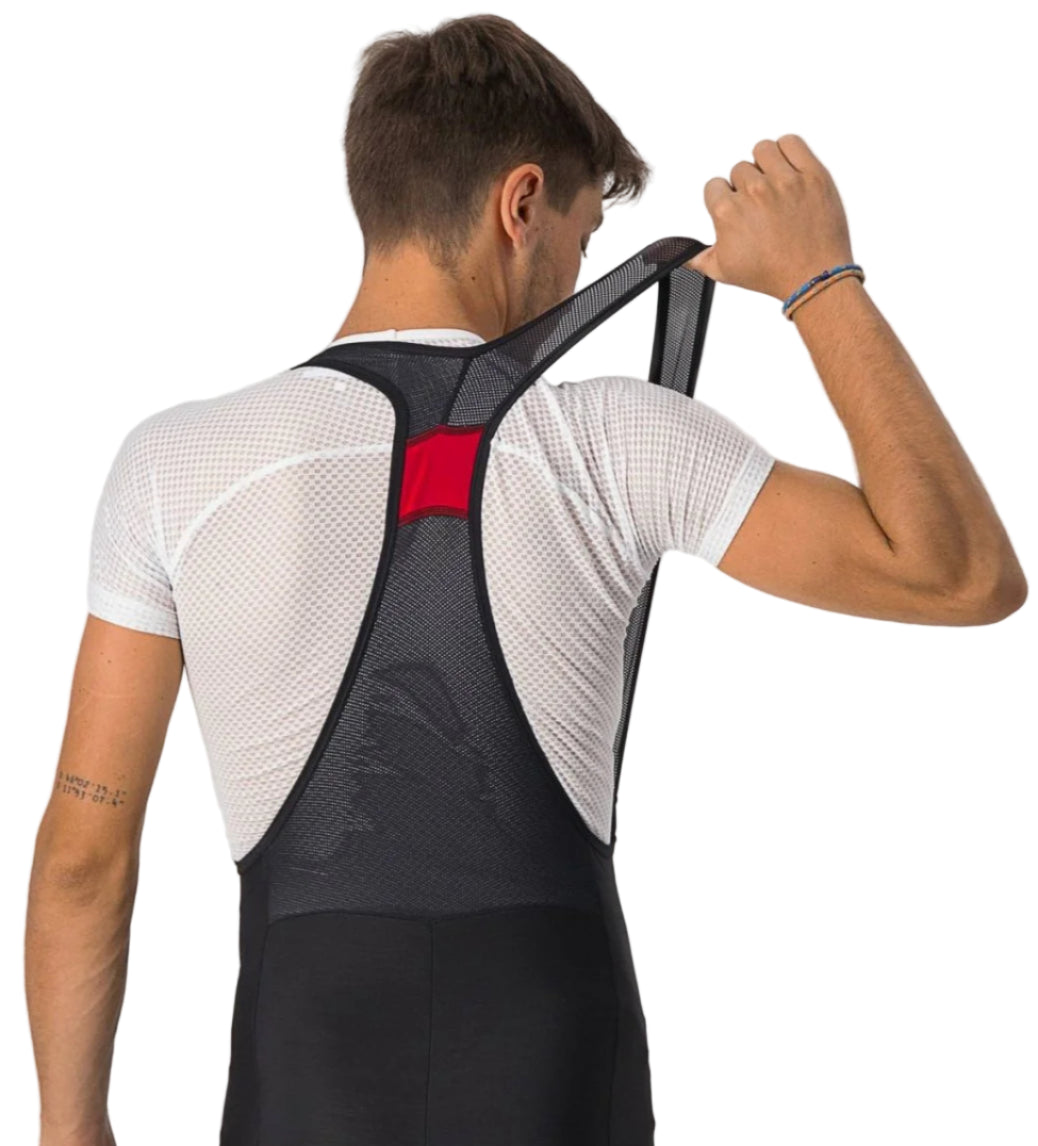 CASTELLI VELOCISSIMO BIBTIGHT BLACK/RED REFLEX BACK FACING MODEL