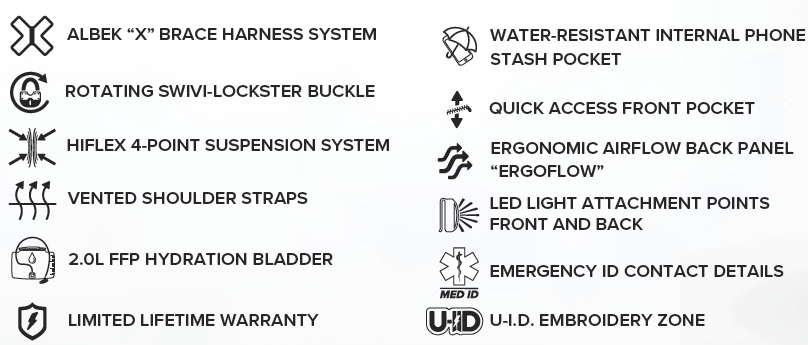 Albek H2O Haul Four 2.0L Hydration Pack Sunflash Dune