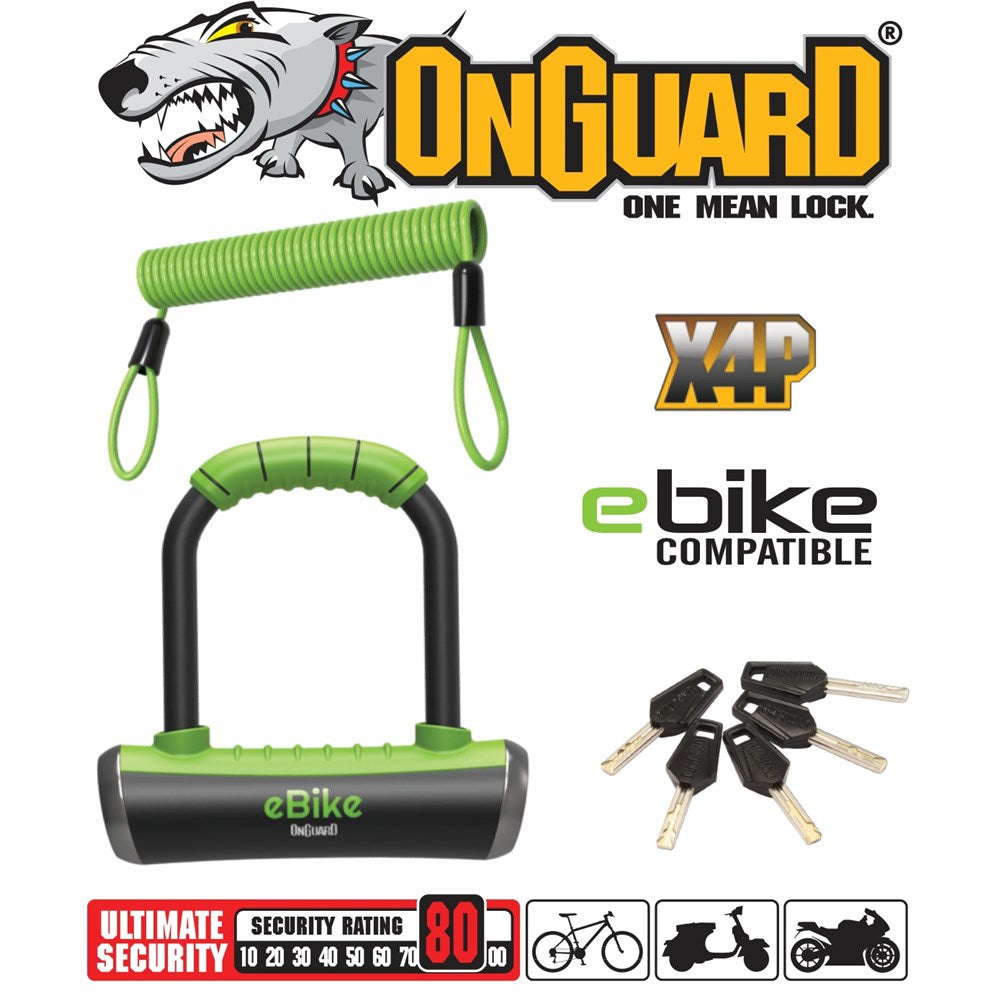 OnGuard Pitbull E-Bike Mini 14mm 9cm x 14cm Key U-Lock