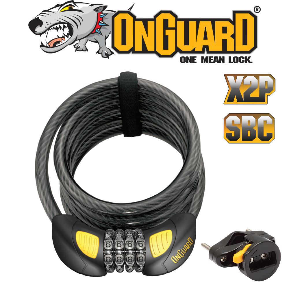 OnGuard Doberman Glow 185cm x 12mm Coil Combo Cable Lock