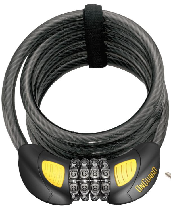 OnGuard Doberman Glow 185cm x 12mm Coil Combo Cable Lock