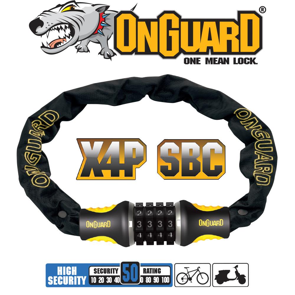 OnGuard Mastiff 120cm x 4mm Chain Combo Lock