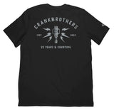 Crank Brothers TEE 25TH ANNIVERSARY BLACK BACK