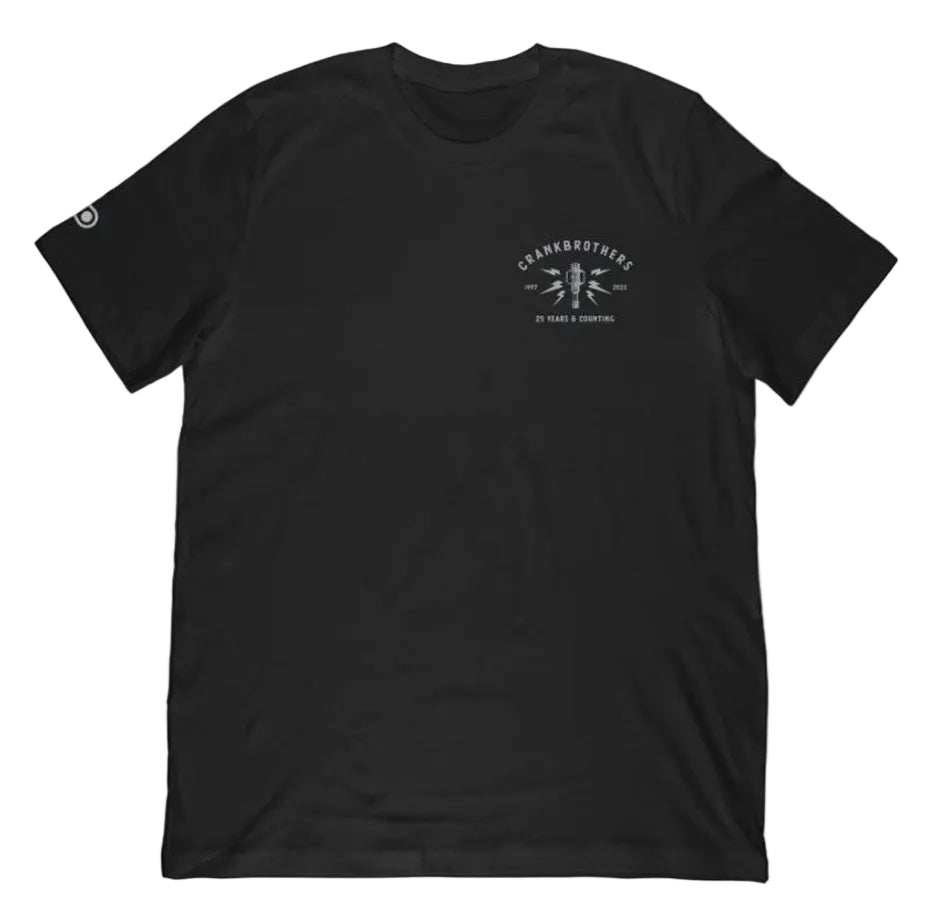 Crank Brothers TEE 25TH ANNIVERSARY BLACK FRONT