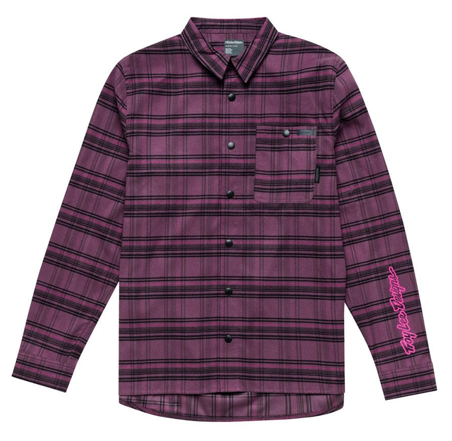 Troy Lee Designs 25.2 Grind Flannel Plaid Shirt Deep Purple FRONT