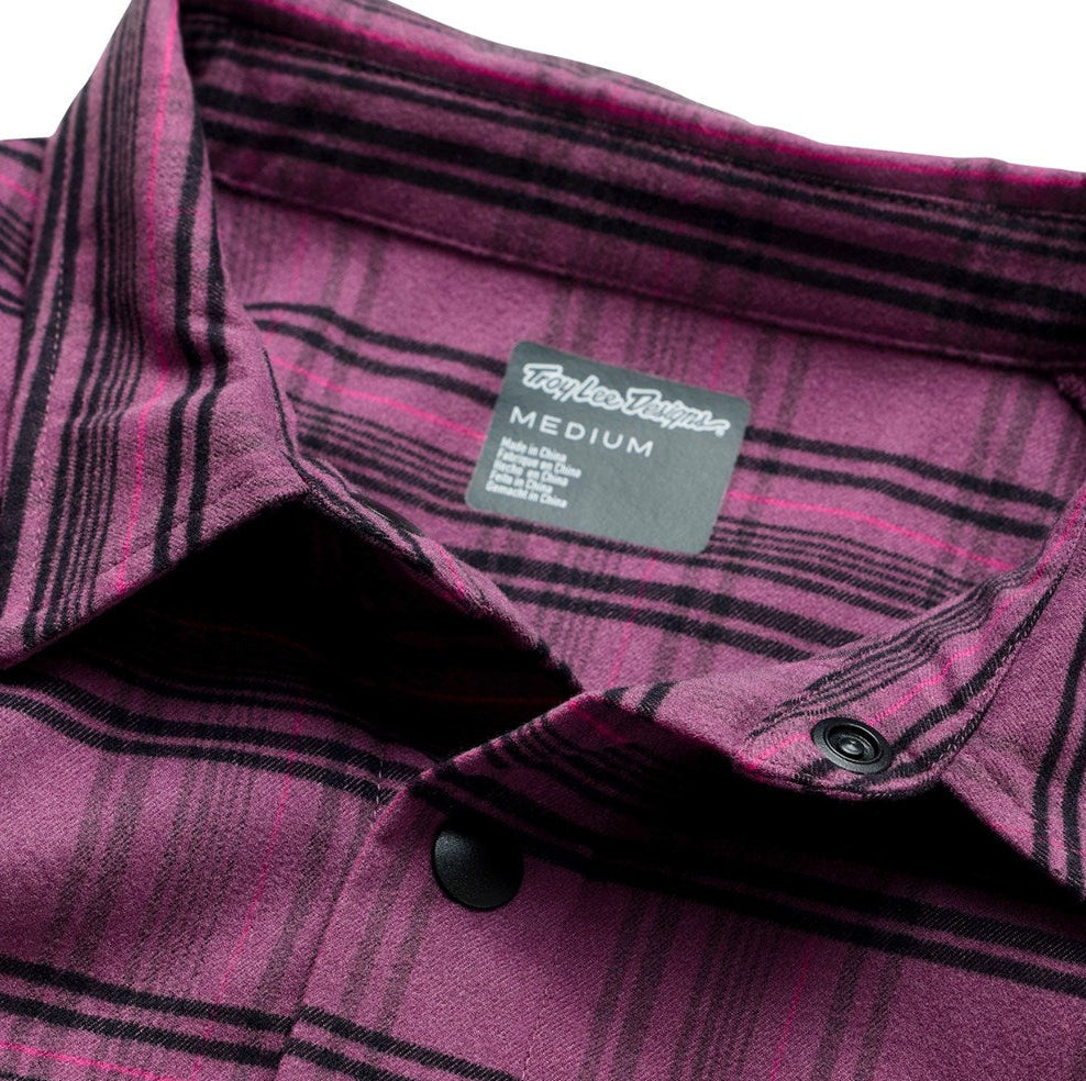 Troy Lee Designs 25.2 Grind Flannel Plaid Shirt Deep Purple DETAILS