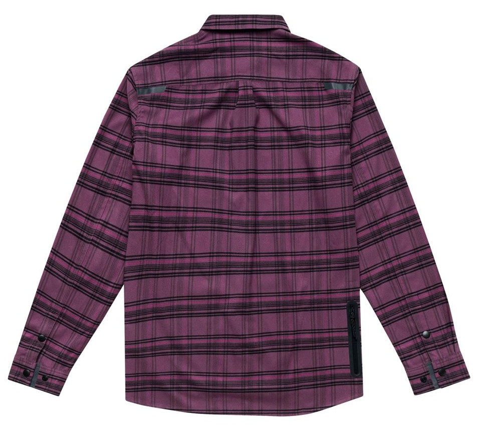 Troy Lee Designs 25.2 Grind Flannel Plaid Shirt Deep Purple BACK