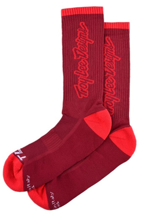 Troy Lee Designs MENS PERFORMANCE SOCKS SIGNATURE OXBLOOD