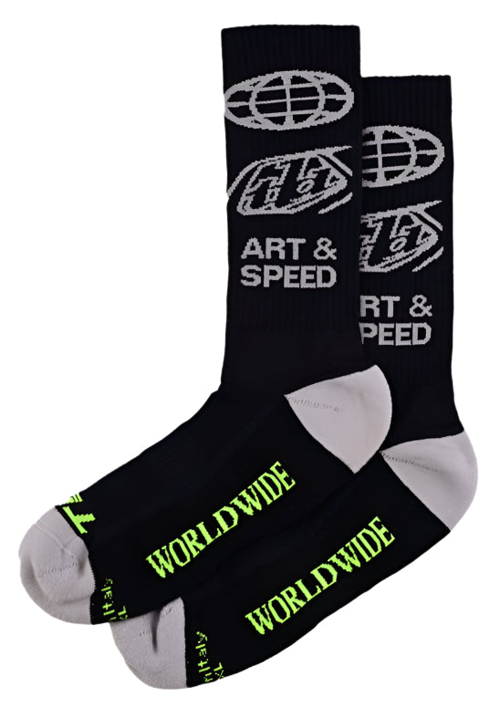 Troy Lee Designs MENS PERFORMANCE SOCKS WORLDWIDE BLACK