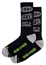 Troy Lee Designs MENS PERFORMANCE SOCKS WORLDWIDE BLACK