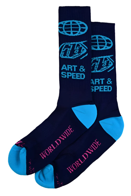 Troy Lee Designs MENS PERFORMANCE SOCKS WORLDWIDE MIDNIGHT