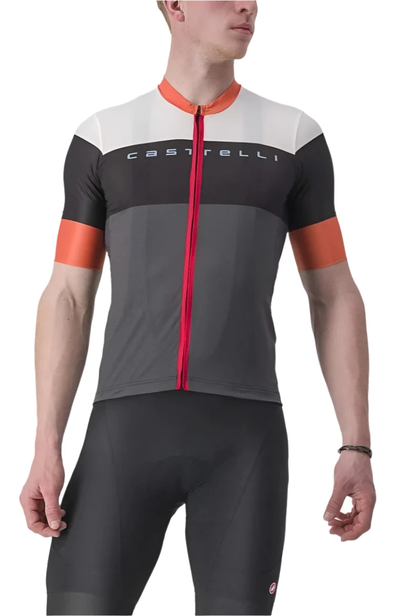 CASTELLI SEZIONE JERSEY DARK GRAY/BLACK-SCARLET IBIS FRONT