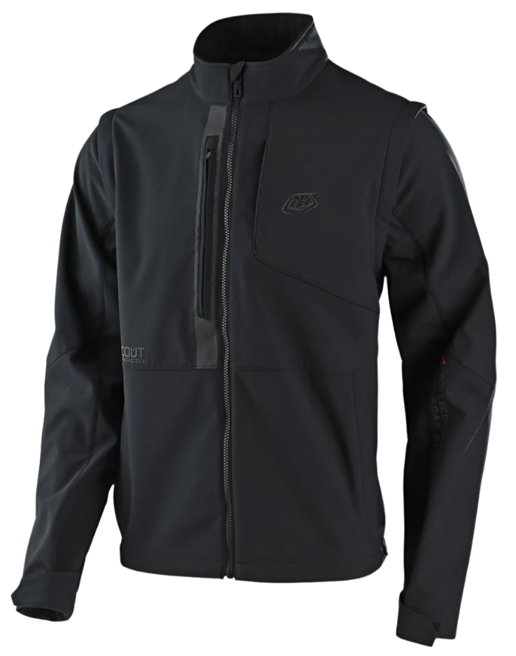 TROY LEE DESIGNS 24.1 SCOUT TRAVERSE JACKET SOFTSHELL BLACK FRONT