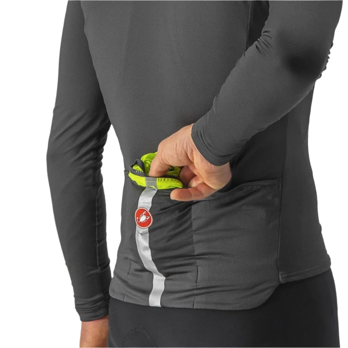 CASTELLI SQUADRA STRETCH VEST ELECTRIC LIME/DARK GRAY BACK
