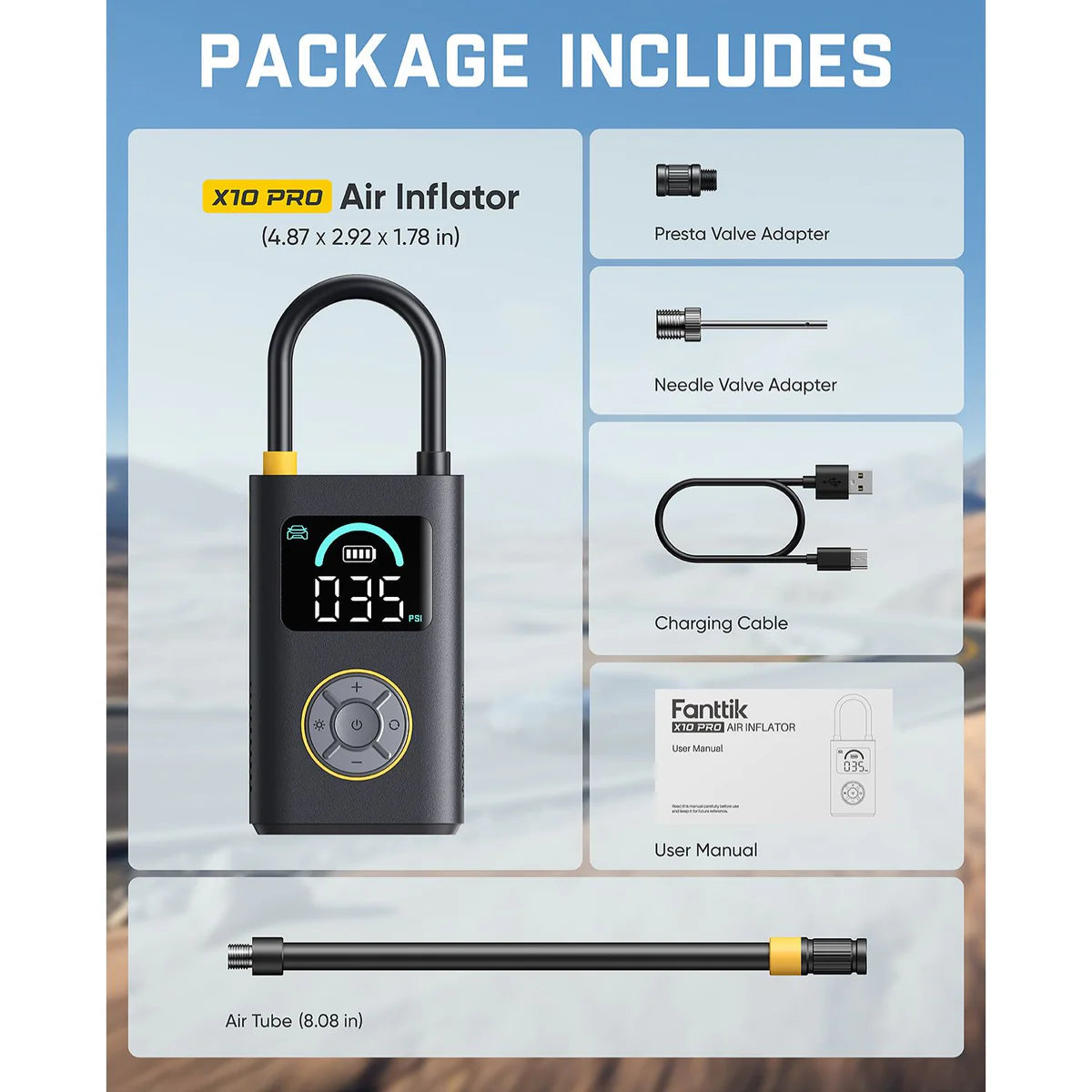 Fanttik X10 Pro Portable Compact Car Tyre Inflator