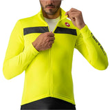 CASTELLI PURO JERSEY FULL ZIP YELLOW FLUO/BLACK REFLEX ZIPPER