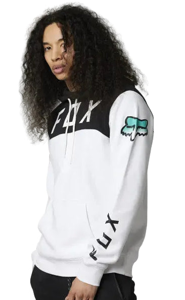 Fox FGMNT PO FLEECE White SIDE-FRONT FACING MODEL