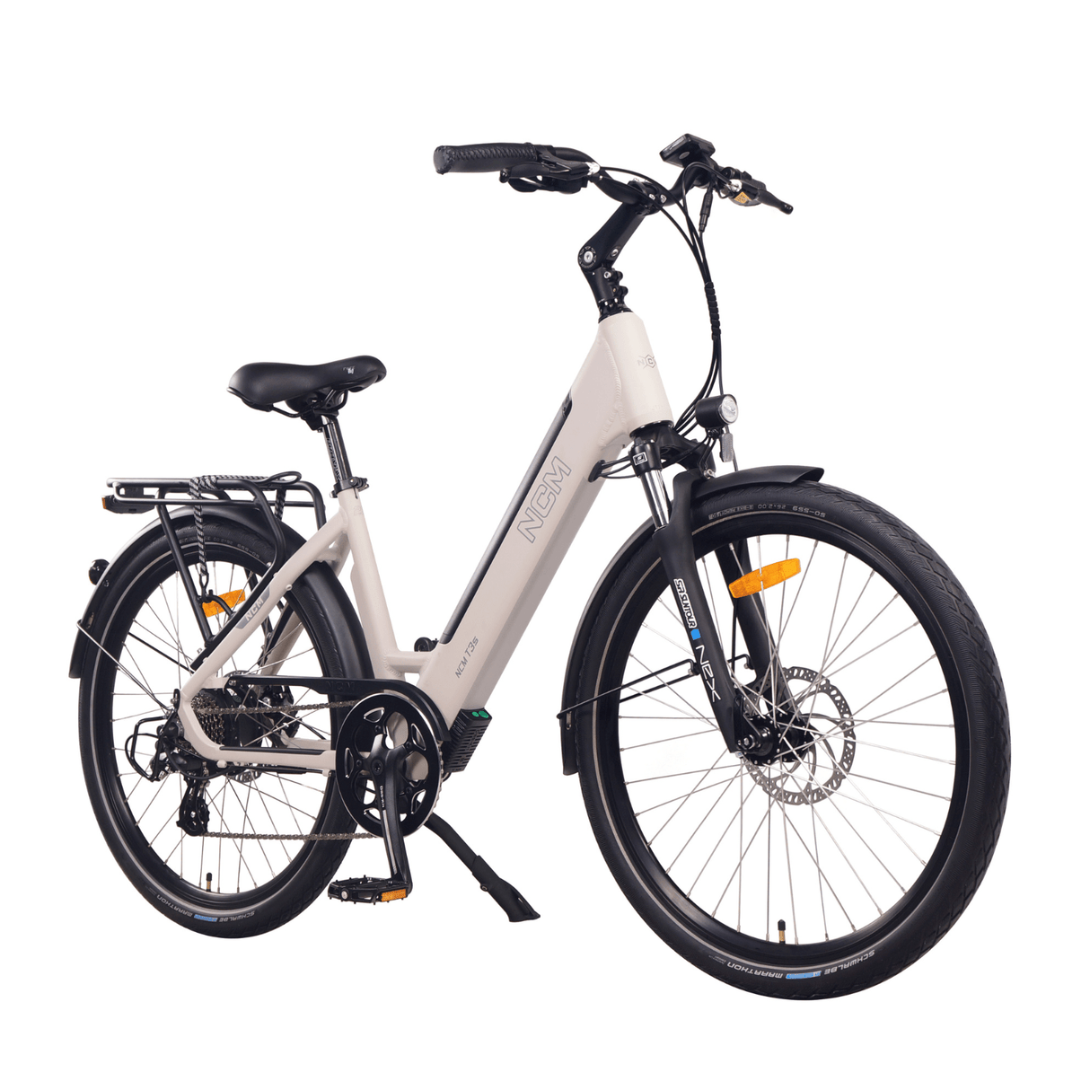 NCM T3S Step-Thru Trekking E-Bike, City-Bike, 250W, 48V 12Ah 576Wh Battery [Sand 26"]
