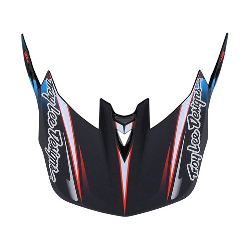 Troy Lee Designs 22S D4 Carbon Visor Lines Black / Red