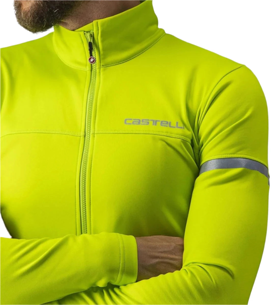 CASTELLI FONDO JERSEY ELECTRIC LIME/SILVER REFLEX 