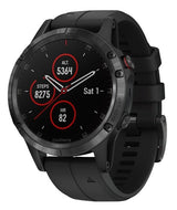 Garmin Fenix 5 Plus Multisport GPS HRM Sapphire Watch - Black/Black