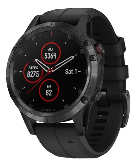 Garmin Fenix 5 Plus Multisport GPS HRM Sapphire Watch - Black/Black