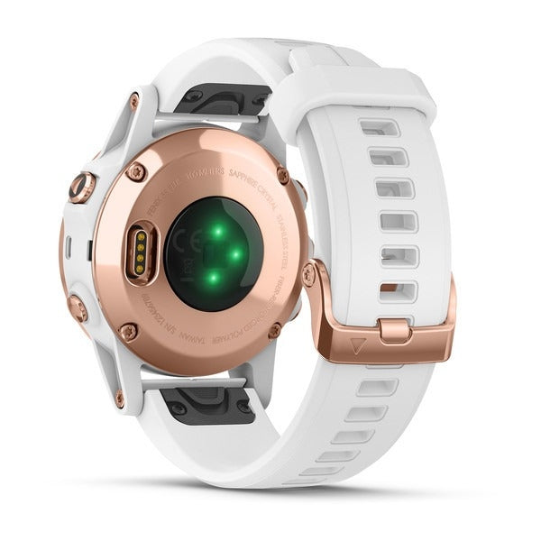 Garmin Fenix 5S Plus Multisport GPS/HRM Sapphire Premium Watch - Rose Gold/White