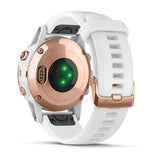 Garmin Fenix 5S Plus Multisport GPS/HRM Sapphire Premium Watch - Rose Gold/White