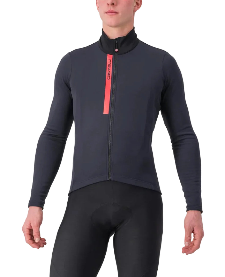 CASTELLI ENTRATA THERMAL JERSEY LIGHT BLACK/RED FRONT
