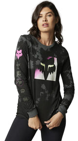 Fox DETONATE Long Sleeve TEE Black FRONT FACING MODEL