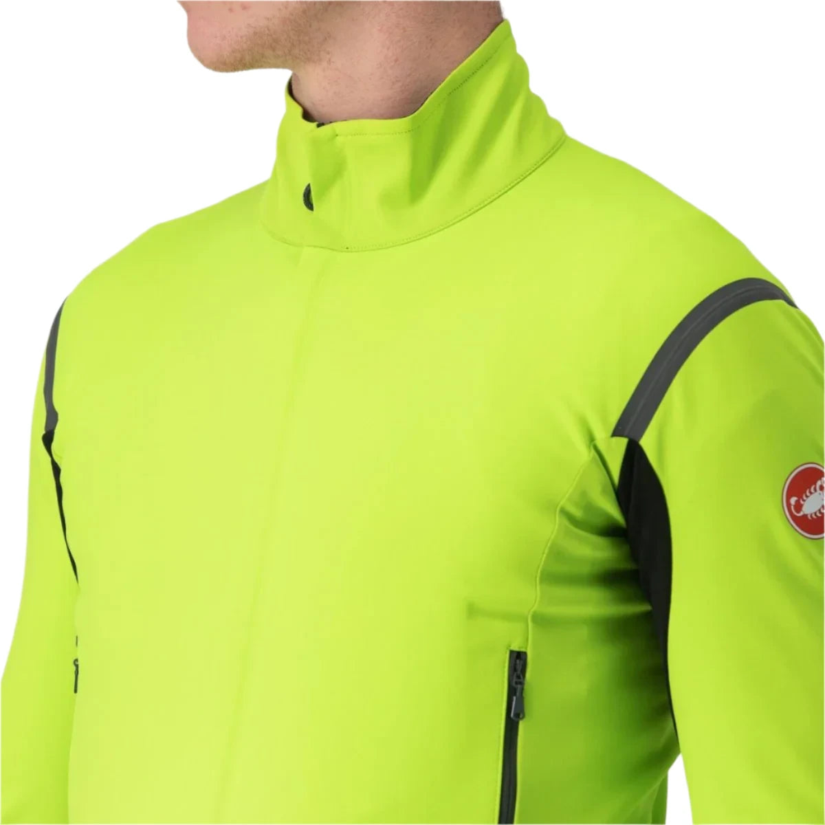 CASTELLI PERFETTO RoS 2 JACKET ELECTRIC LIME/DARK GRAY SIDE FRONT