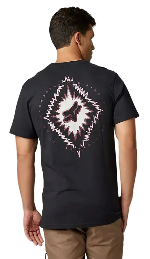 Fox STILL IN Short Sleeve PREMIUM TEE Black BACK FACING MODEL