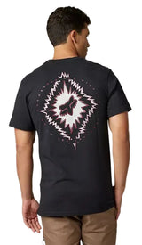 Fox STILL IN Short Sleeve PREMIUM TEE Black BACK FACING MODEL
