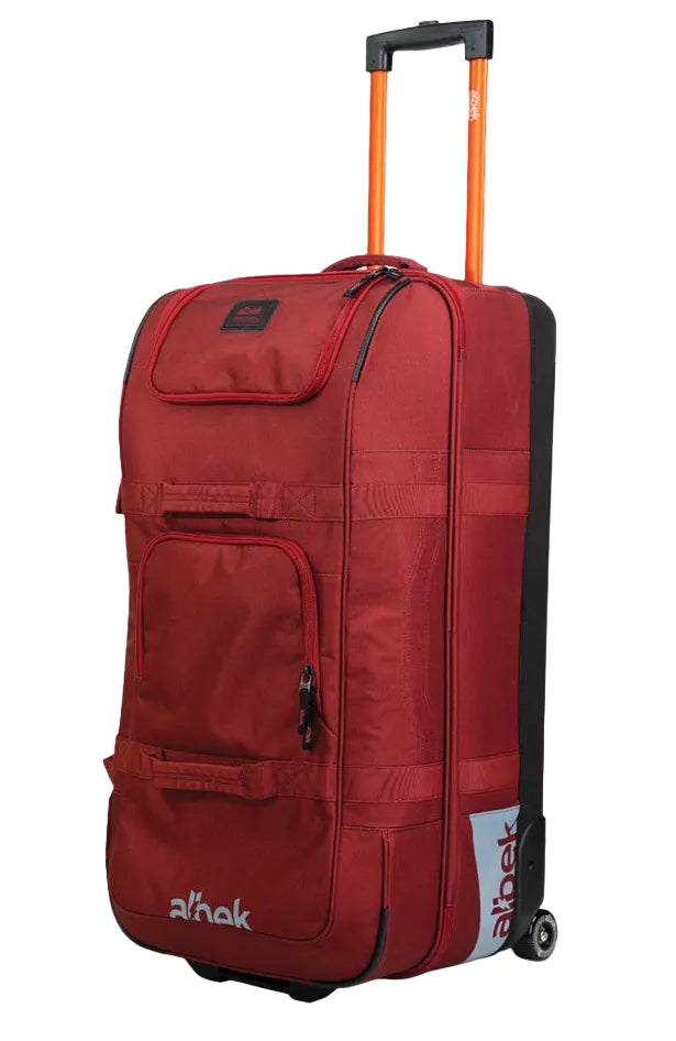 Albek Long Haul Checked Travel Bag Burgundy